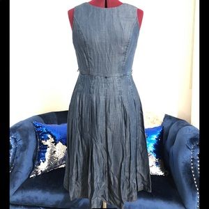 Fit and flare denim style dress
